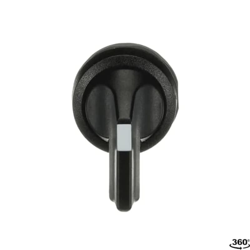 Modular Selector Switch - 3-Pos Maintained - Long handle - Black - Non-illuminated - Black plastic - No contact block