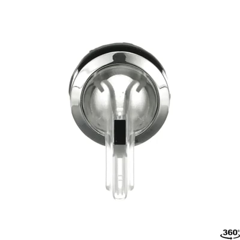 Modular Selector Switch - 3-Pos Maintained - Long handle - Clear - Illuminated - Chrome metal - No contact block