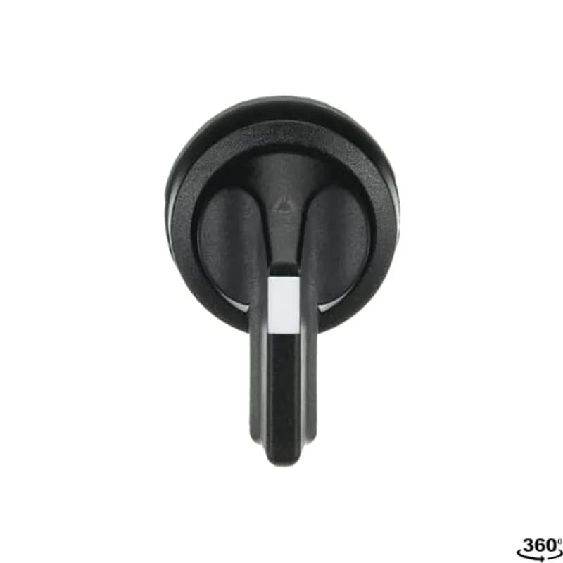 Modular Selector Switch - 3-Pos Momentary, spring return from A and C to B - Long handle - Black - Non-illuminated - Black plastic - No contact block