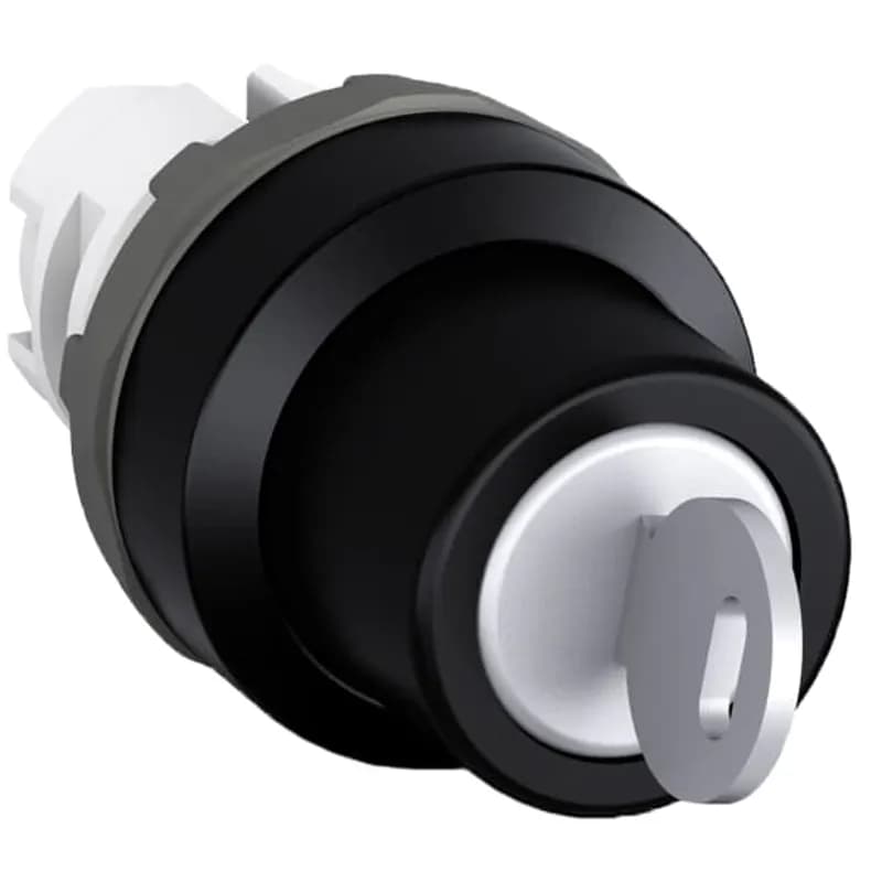 ABB - Electrification M2SSK2-102 - Modular Selector Switch - 2-Pos Maintained - Key - Black/Key - Non-illuminated - Black plastic - No contact block