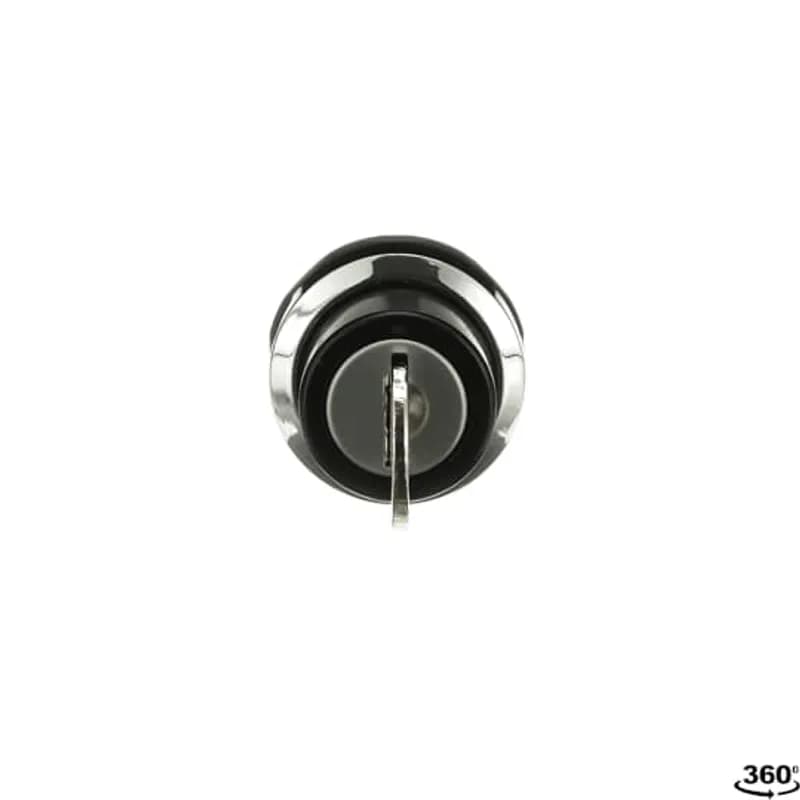 ABB - Electrification M2SSK2-301 - Modular Selector Switch - 2-Pos Maintained - Key - Black/Key - Non-illuminated - Chrome metal - No contact block