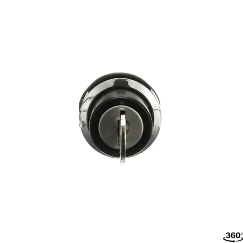 ABB - Electrification M3SSK3-301 - Modular Selector Switch - 3-Pos Momentary, spring return from A and C to B - Key - Black/Key - Non-illuminated - Chrome metal - No contact block