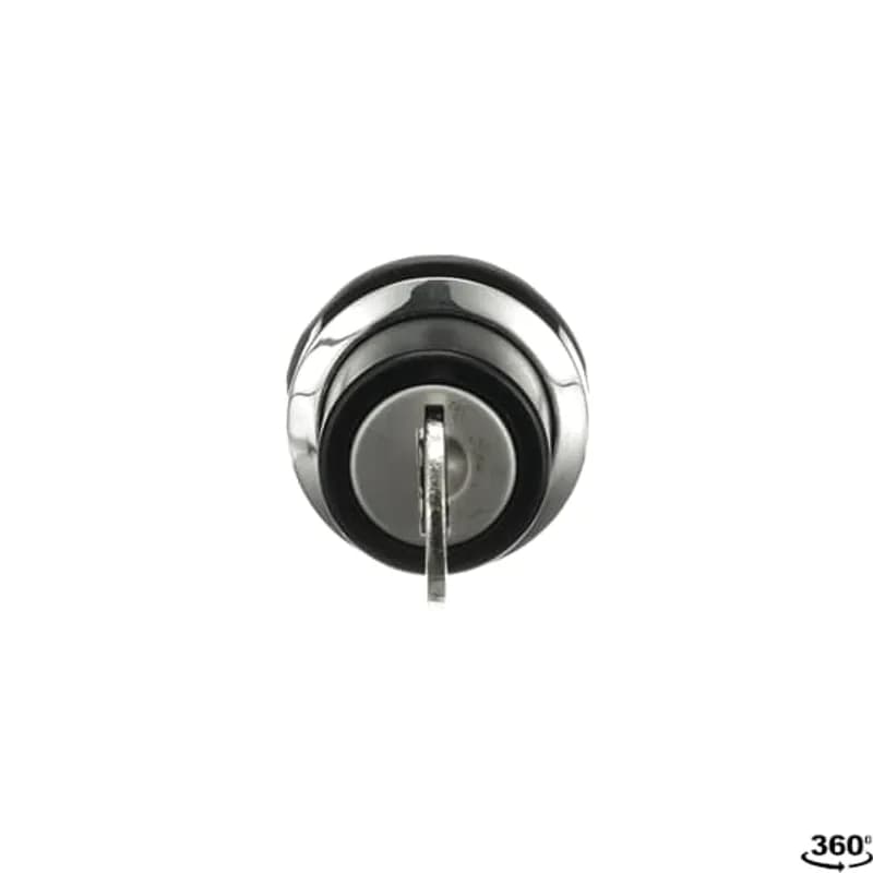 ABB - Electrification M3SSK1-301 - Modular Selector Switch - 3-Pos Maintained - Key - Black/Key - Non-illuminated - Chrome metal - No contact block