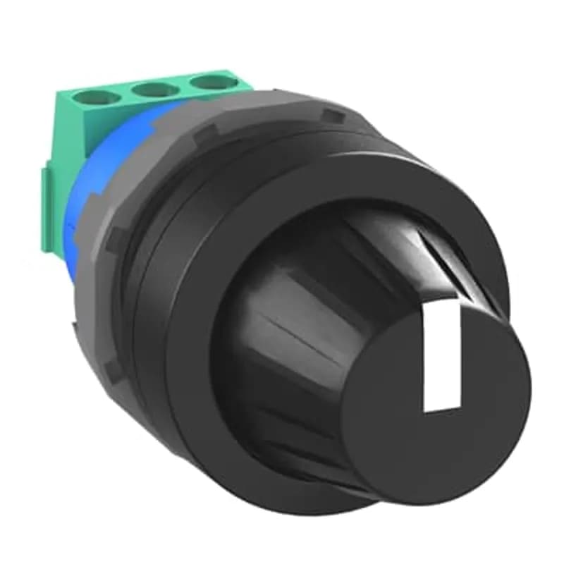 ABB - Electrification MT-350B - Modular Potentiometer - Resistor 50 kOhm - Knob - Black - Non-illuminated - Chrome Metal Bezel