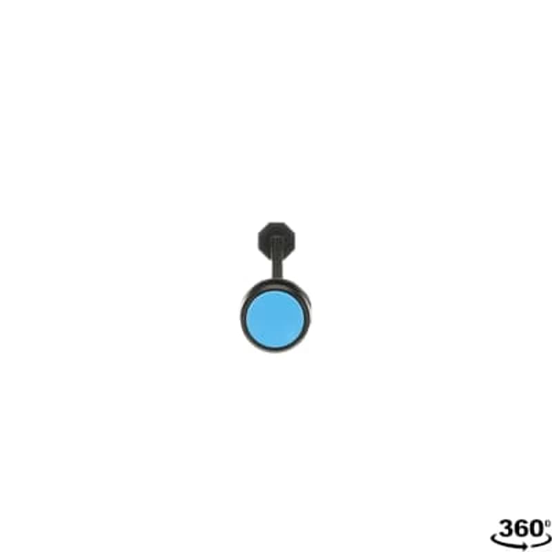 Modular Reset Pushbutton - Momentary, with shaft - Flush - Blue - Non-illuminated - Black Plastic - No text