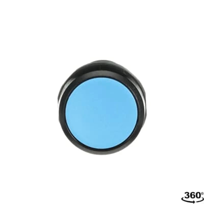 Compact Pushbutton - Momentary - Flush - Blue - Non-illuminated - Black plastic - 1NO