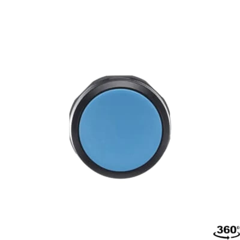 Compact Pushbutton - Momentary - Flush - Blue - Non-illuminated - Black plastic - 2NO