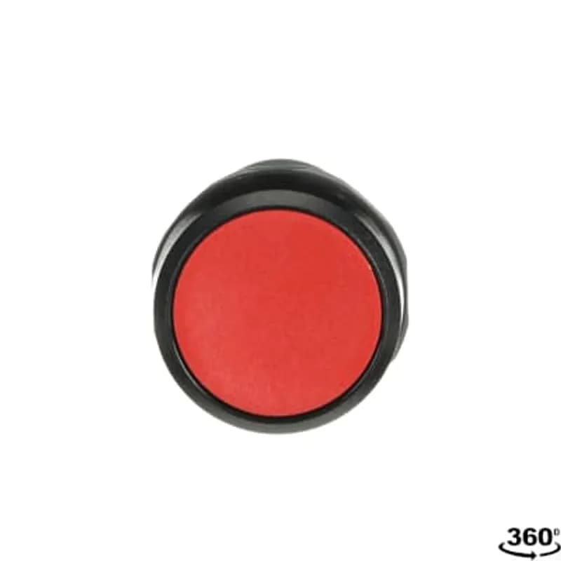 Compact Pushbutton - Momentary - Flush - Red - Non-illuminated - Black plastic - 1NO+1NC
