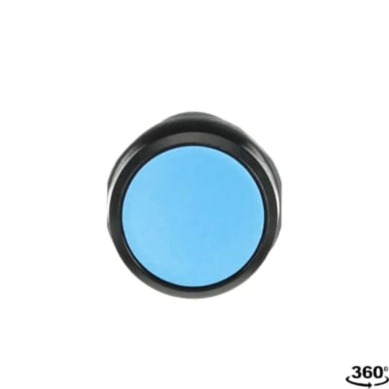Compact Pushbutton - Momentary - Flush - Blue - Non-illuminated - Black plastic - 1NO+1NC