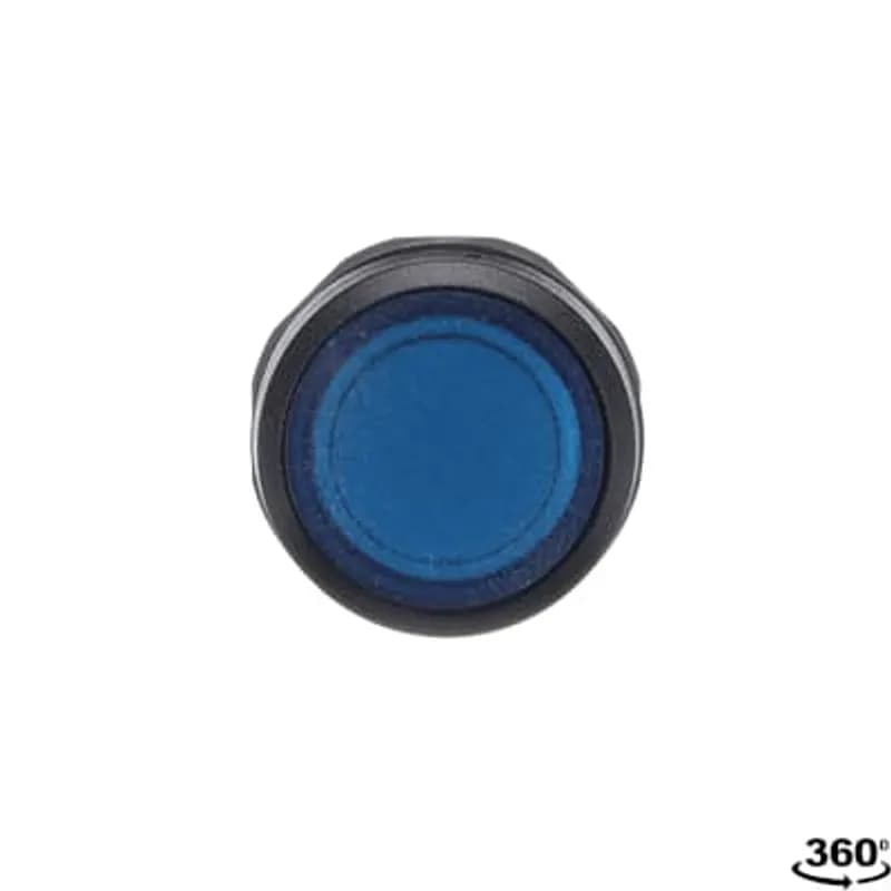 Compact Pushbutton - Momentary - Flush - Blue - Illuminated - Black plastic - 1NO - 24V AC/DC