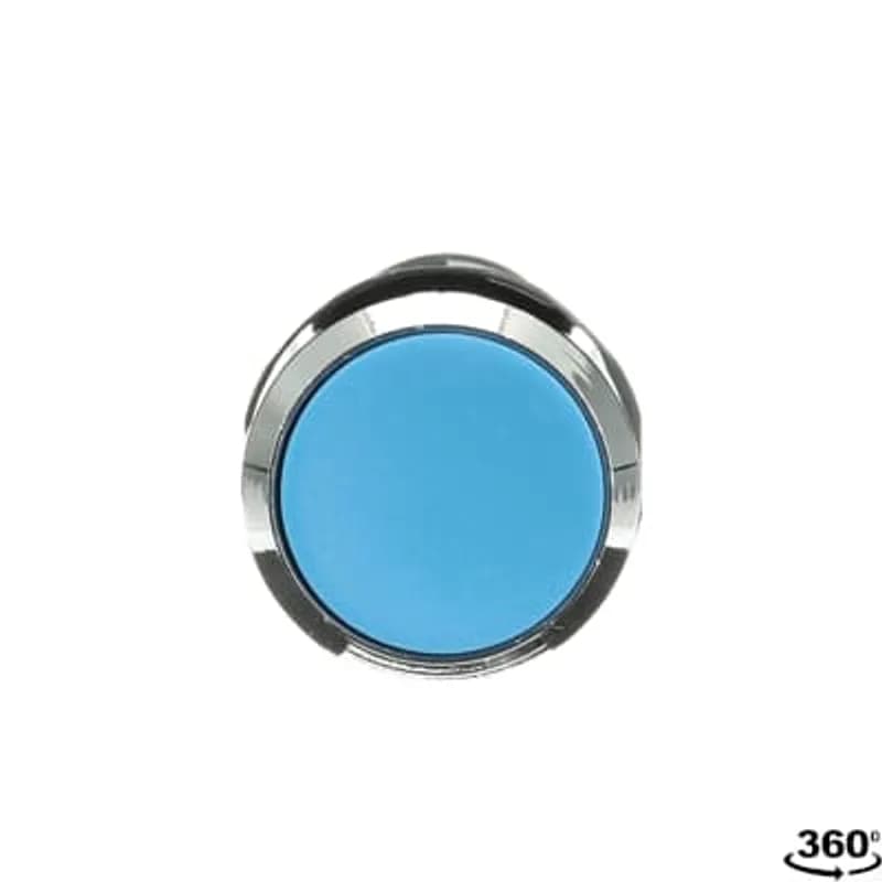 Compact Pushbutton - Momentary - Flush - Blue - Non-illuminated - Chrome plastic - 1NO