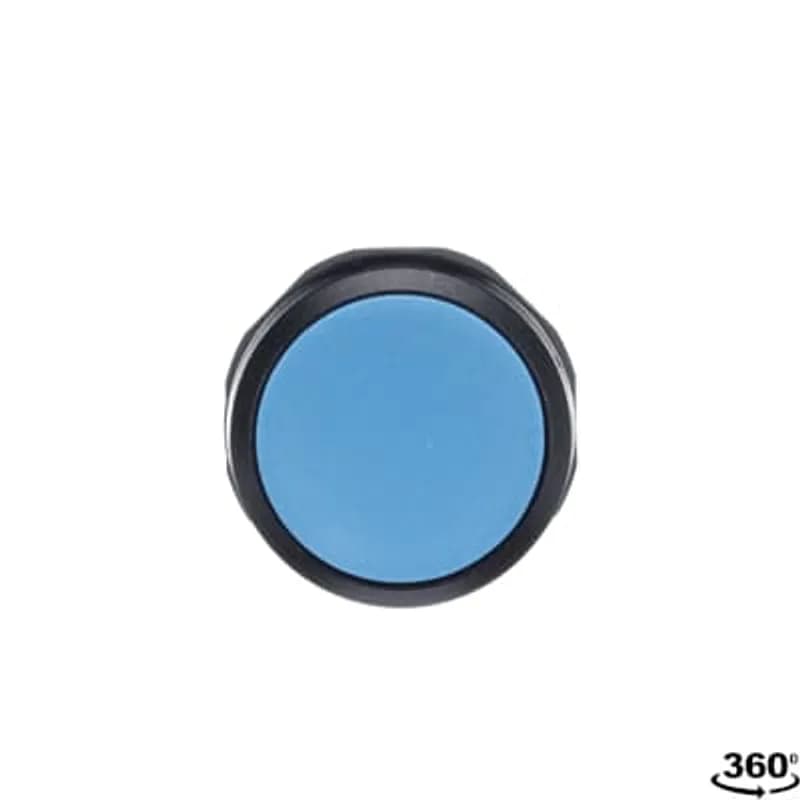 Compact Pushbutton - Maintained - Flush - Blue - Non-illuminated - Black plastic - 1NO