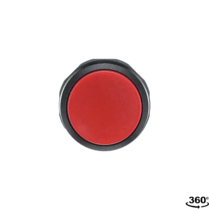 Compact Pushbutton - Momentary - Extended - Red - Non-illuminated - Black plastic - 2NC