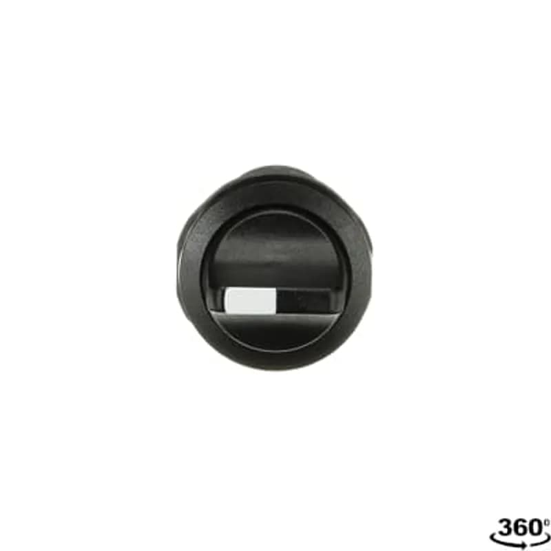 Compact Selector Switch - 3-pos Fixed A&B&C - Short handle - Black - Non-illuminated - Black plastic - 2NO