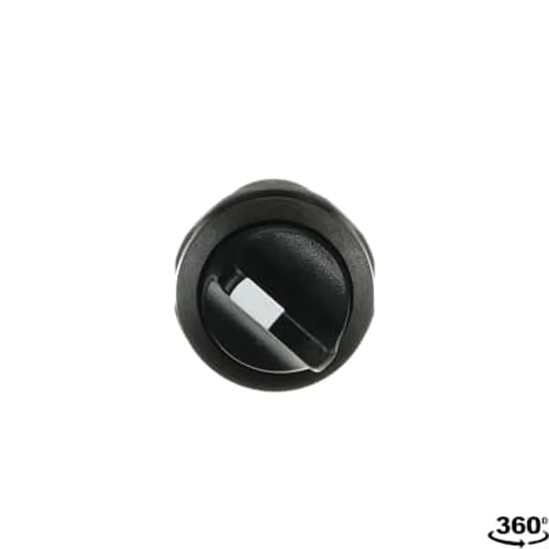 Compact Selector Switch - 3-pos Fixed A&B&C - Short handle - Black - Non-illuminated - Black plastic - 1NO+1NC