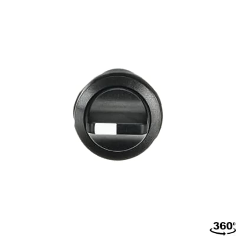 Compact Selector Switch - 3-pos Fixed A&B Return C to B - Short handle - Black - Non-illuminated - Black plastic - 2NO
