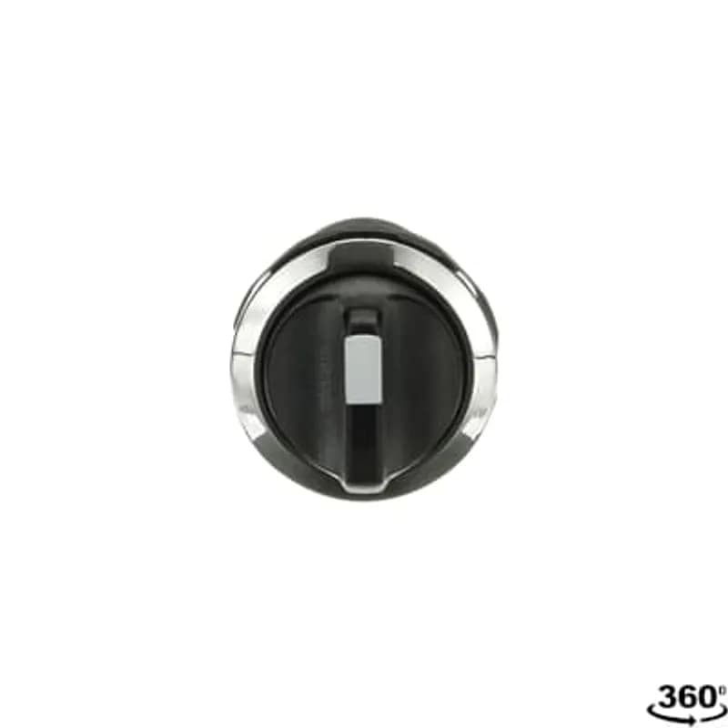 ABB - Electrification C3SS7-30B-20 - Compact Selector Switch - 3-pos Fixed B&C Return A to B - Short handle - Black - Non-illuminated - Chrome metal - 2NO