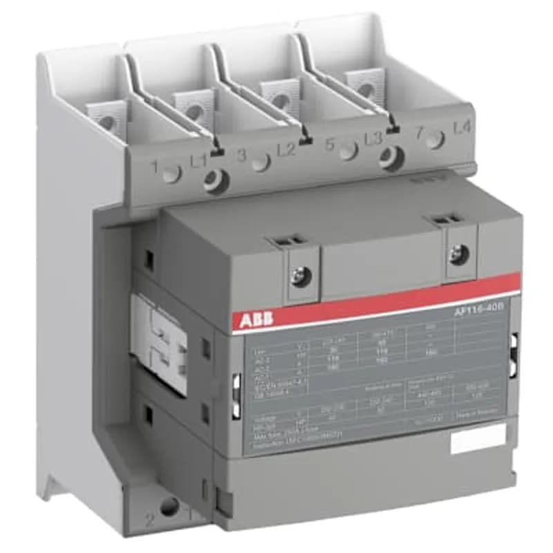 A 3-phase Contactor suitable for various applications such as Motor starting, Isolation, By-pass and Distribution application up to max 690 V. Operated with wide control voltage range 24-60 V, 50 and 60 Hz, 20-60 V DC