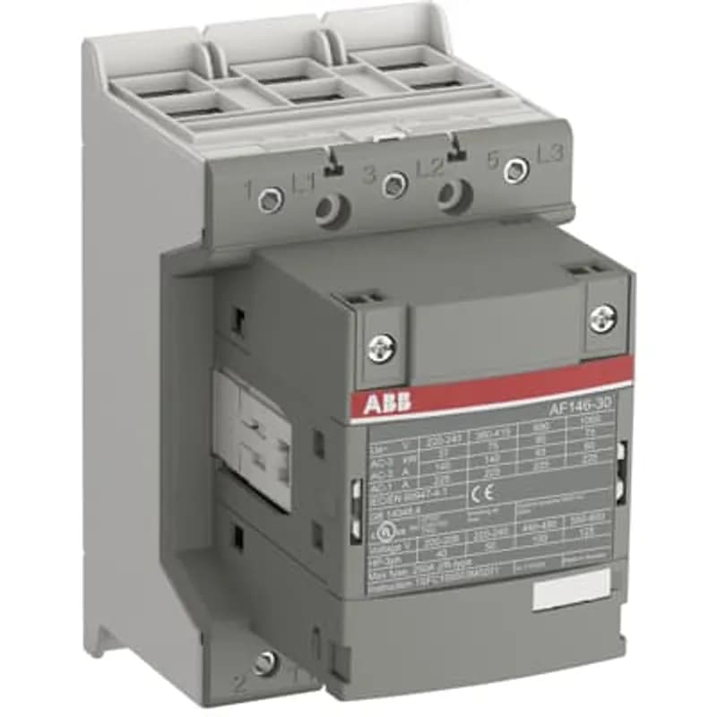 ABB - Electrification AF146-30-00-11 - A 3-phase Contactor suitable for various applications such as Motor starting, Isolation, By-pass and Distribution application up to max 1000 V. Operated with wide control voltage range 24-60 V, 50 and 60 Hz, 20-60 V DC
