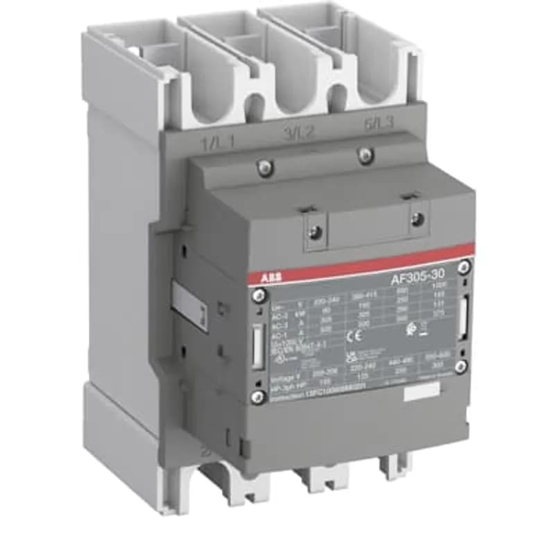 ABB - Electrification AF305-30-00-12 - A 3-phase Contactor suitable for various applications such as Motor starting, Isolation, By-pass and Distribution application up to max 1000 V. Operated with wide control voltage range 48-130 V, 50/60 Hz and DC