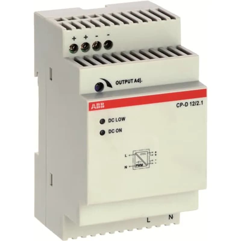 The CP-D 12/2.1 is a power supply from the CP-D range. The primary switch mode power supply offers a wide range input of 90-264 V AC and 120-375 V DC, rated input voltage is 100-240 V AC. The rated output power is 25 W, rated output current is 2.1 A at an output voltage of 12 V DC. The output voltage is adjustable within a range of 12 to 14 V DC. The power supply provides a U/I output characteristic.