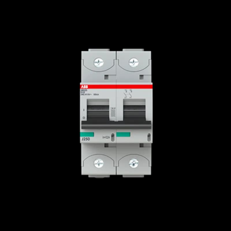 The S802S-D32 is a 2-pole High Performance Circuit breaker with D-Dharacteristic, with cage terminal and a rated current of 32 A. It is a current limiting device with a maximum breaking capacity of 50kA at 240/415V. It can be used for voltages up to 400/690V and in DC as well. It has two different tripping mechanisms, the thermal tripping mechanism for overload protection and the electromechanic tripping mechanism for short circuit protection. The S802S-D32 complies with IEC/EN 60898-1 and IEC/EN 60947-2 and allows the use for residential, commercial and industrial applications. It has numerous of approvals, therefore it can be used worldwide. The extensive range of accessory makes the use of S802S-D32 more comfortable. Due to the fast arc extinction of S802S-D32 your application will be secured.