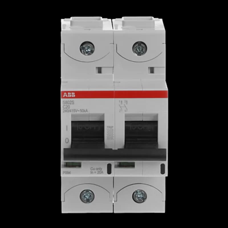 The S802S-C20 is a 2-pole High Performance Circuit breaker with C-characteristic, with cage terminal and a rated current of 20 A. It is a current limiting device with a maximum breaking capacity of 50kA at 240/415V. It can be used for voltages up to 400/690V and in DC as well. It has two different tripping mechanisms, the thermal tripping mechanism for overload protection and the electromechanic tripping mechanism for short circuit protection. The S802S-C20 complies with IEC/EN 60898-1 and IEC/EN 60947-2 and allows the use for residential, commercial and industrial applications. It has numerous of approvals, therefore it can be used worldwide. The extensive range of accessory makes the use of S802S-C20 more comfortable. Due to the fast arc extinction of S802S-C20 your application will be secured.