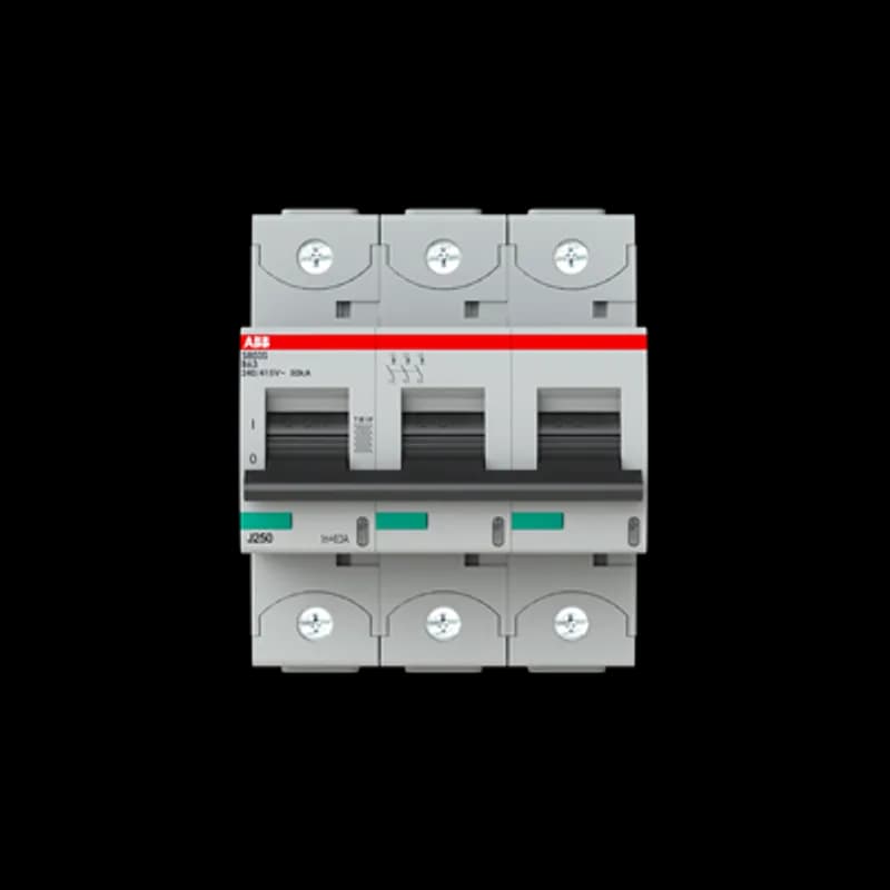 The S803S-B63 is a 3-pole High Performance Circuit breaker with B-characteristic, with cage terminal and a rated current of 63 A. It is a current limiting device with a maximum breaking capacity of 50kA at 240/415V. It can be used for voltages up to 400/690V and in DC as well. It has two different tripping mechanisms, the thermal tripping mechanism for overload protection and the electromechanic tripping mechanism for short circuit protection. The S803S-B63 complies with IEC/EN 60898-1 and IEC/EN 60947-2 and allows the use for residential, commercial and industrial applications. It has numerous of approvals, therefore it can be used worldwide. The extensive range of accessory makes the use of S803S-B63 more comfortable. Due to the fast arc extinction of S803S-B63 your application will be secured.