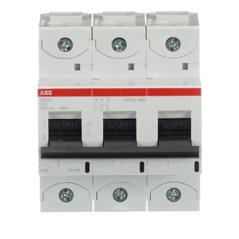 S803U-K15 3 Pole K Characteristic 15A 50kA 240/415VAC High Performance Circuit Breaker HPCB