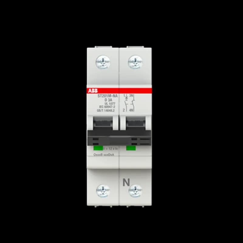 ST201M-D3NA Miniature Circuit Breaker ST201M-D3NA Miniature Circuit Breaker D-Char., 10kA, 3A, 1P+NA