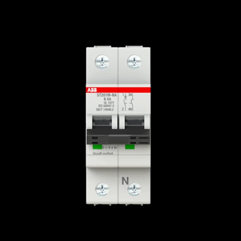 ST201M-B6NA Miniature Circuit Breaker ST201M-B6NA Miniature Circuit Breaker B-Char., 10kA, 6A, 1P+NA