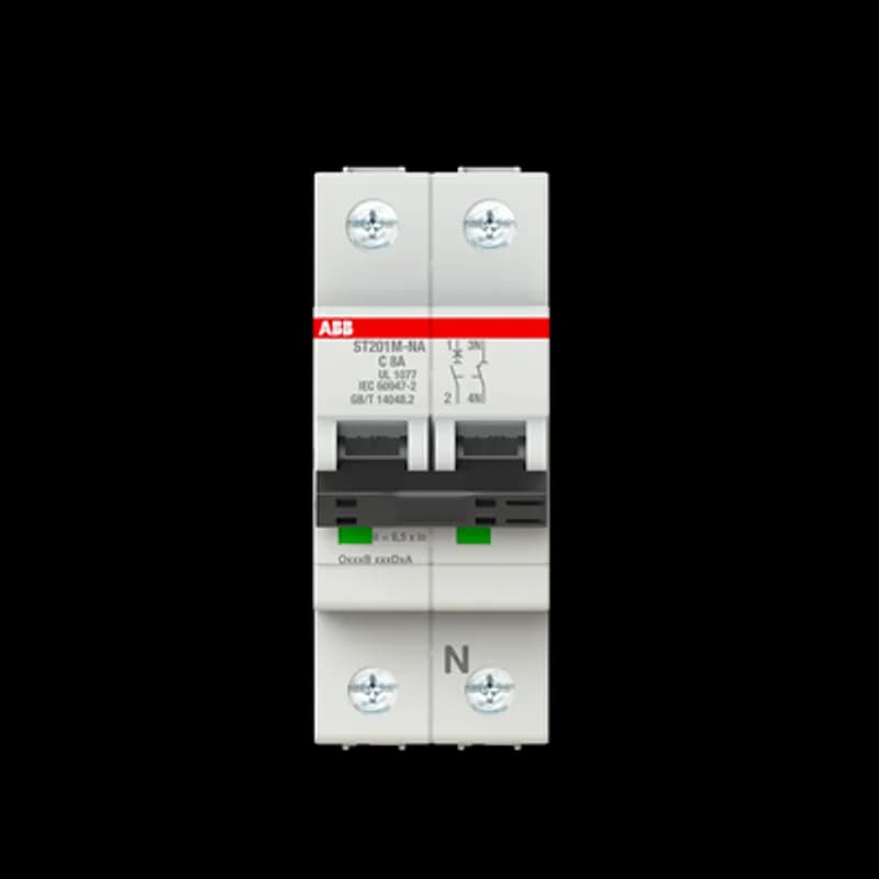ST201M-C8NA Miniature Circuit Breaker ST201M-C8NA Miniature Circuit Breaker C-Char., 10kA, 8A, 1P+NA