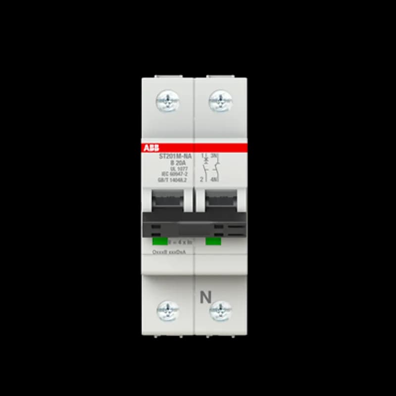 ST201M-B20NA Miniature Circuit Breaker ST201M-B20NA Miniature Circuit Breaker B-Char., 10kA, 20A, 1P+NA