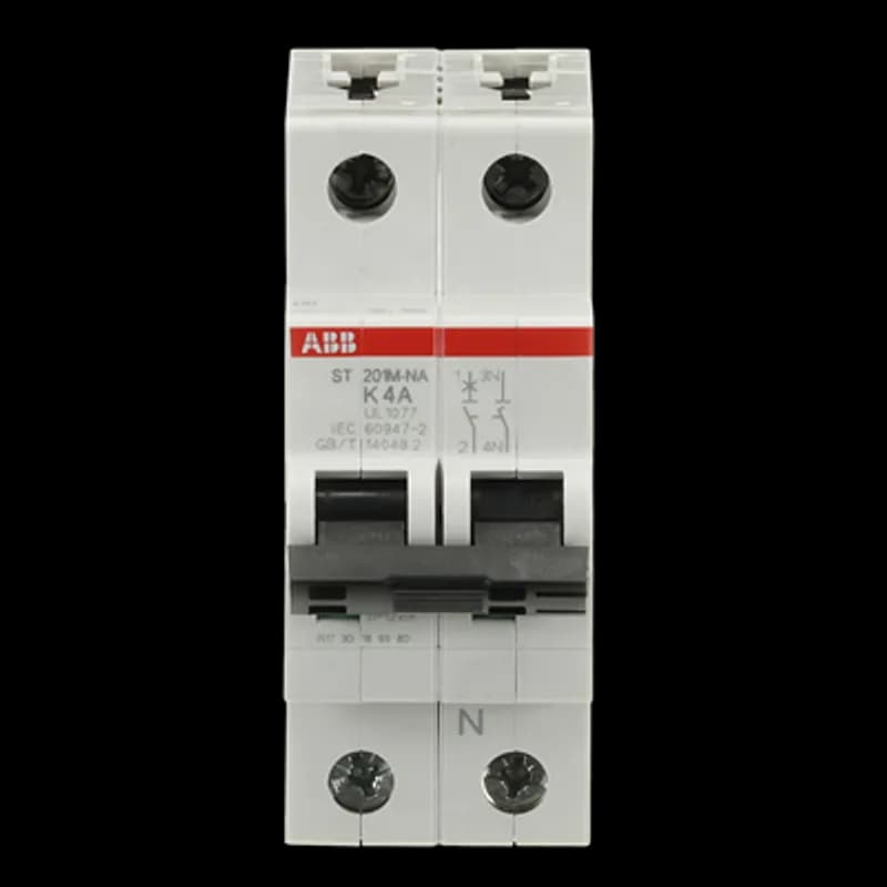 ST201M-K4NA Miniature Circuit Breaker ST201M-K4NA Miniature Circuit Breaker K-Char., 10kA, 4A, 1P+NA