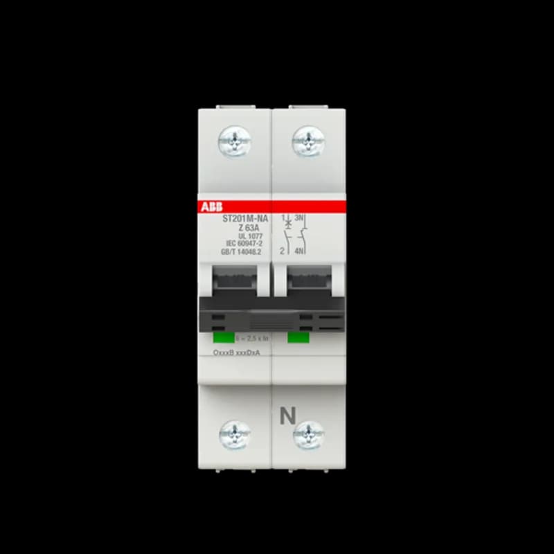 ST201M-Z63NA Miniature Circuit Breaker ST201M-Z63NA Miniature Circuit Breaker Z-Char., 5kA, 63A, 1P+NA