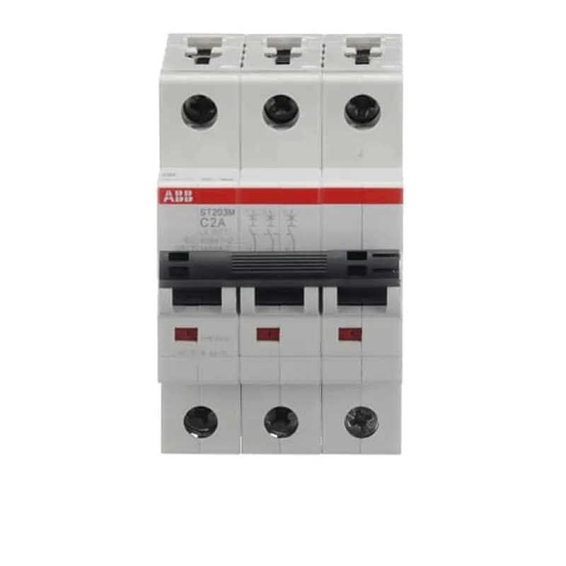 ST203M-C2 Miniature Circuit Breaker ST203M-C2 Miniature Circuit Breaker C-Char., 10kA, 2A, 3P