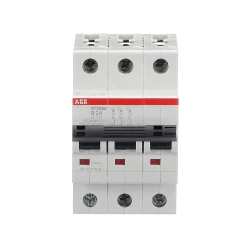 ST203M-B2 Miniature Circuit Breaker ST203M-B2 Miniature Circuit Breaker B-Char., 10kA, 2A, 3P