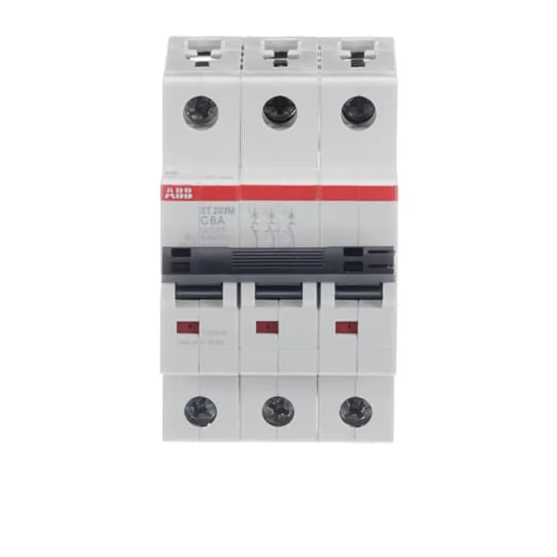 ST203M-C6 Miniature Circuit Breaker ST203M-C6 Miniature Circuit Breaker C-Char., 10kA, 6A, 3P