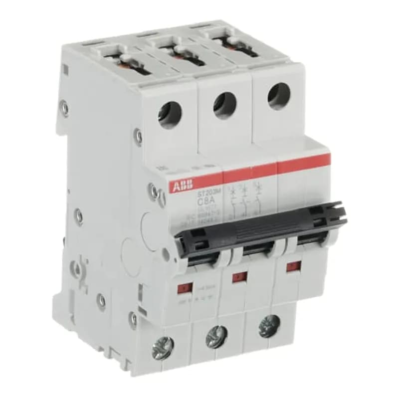 ST203M-C8 Miniature Circuit Breaker ST203M-C8 Miniature Circuit Breaker C-Char., 10kA, 8A, 3P