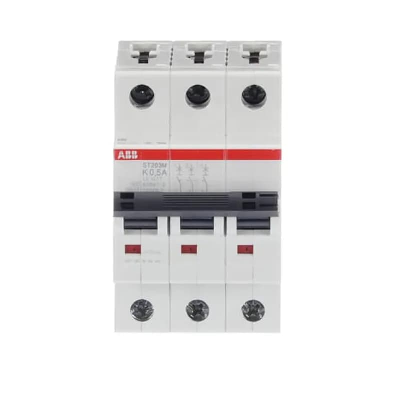 ST203M-K0,5 Miniature Circuit Breaker ST203M-K0,5 Miniature Circuit Breaker K-Char., 10kA, 0,5A, 3P
