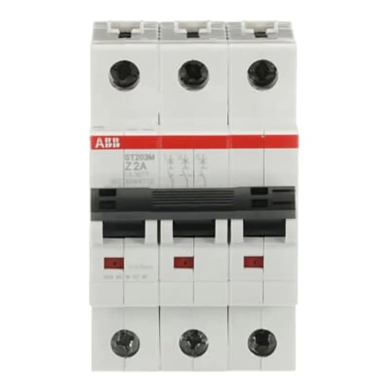 ST203M-Z2 Miniature Circuit Breaker ST203M-Z2 Miniature Circuit Breaker Z-Char., 10kA, 2A, 3P