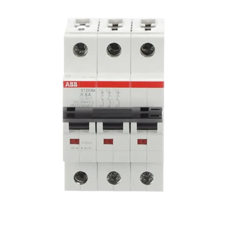 ST203M-K8 Miniature Circuit Breaker ST203M-K8 Miniature Circuit Breaker K-Char., 10kA, 8A, 3P