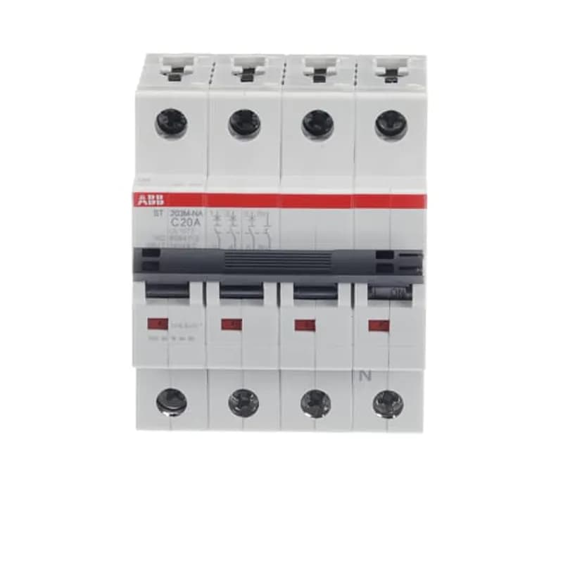 ST203M-C20NA Miniature Circuit Breaker ST203M-C20NA Miniature Circuit Breaker C-Char., 10kA, 20A, 3P+NA