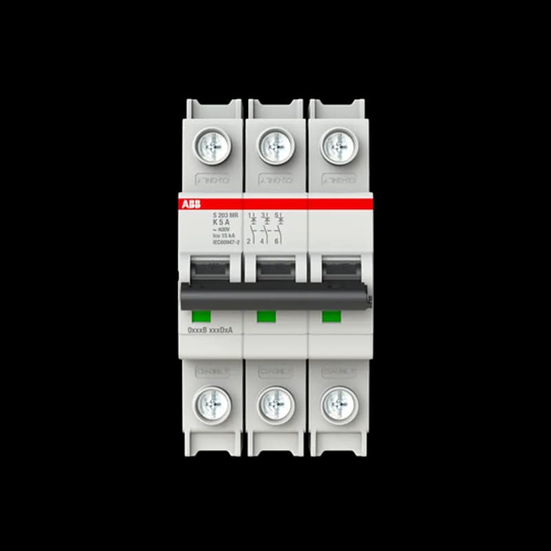S203MR-K5 MCB K-Char., 10kA, 5A, 3P, RTT UL 1077, Ring Cable Lug