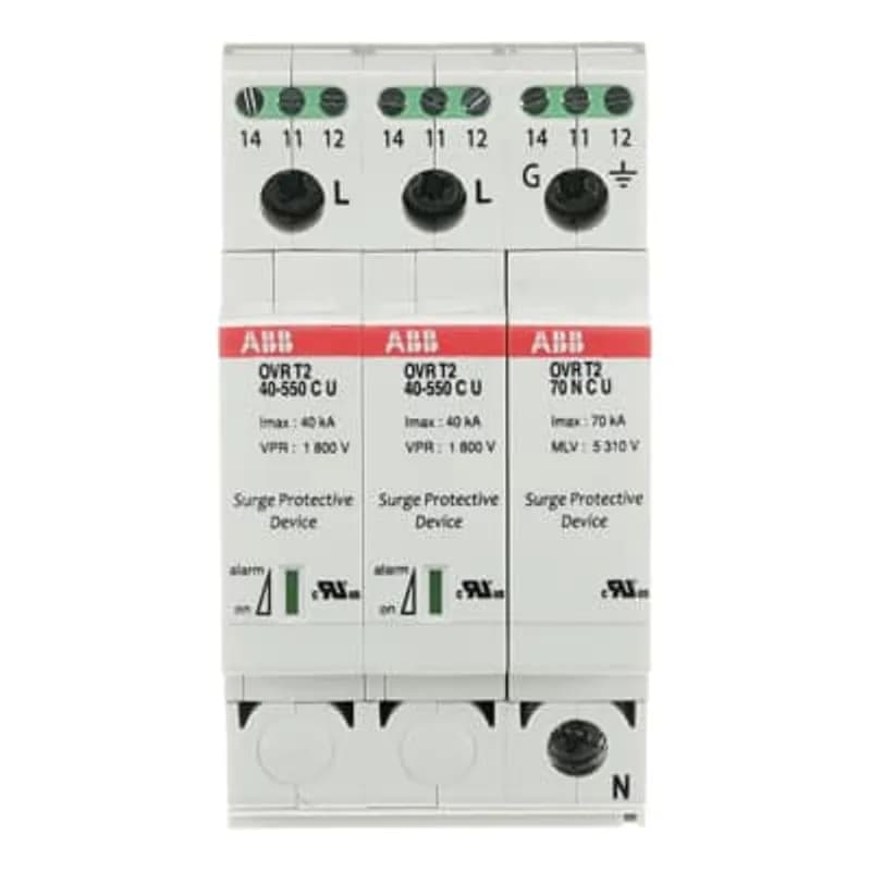 ABB - Electrification OVRT22N40550PTSU - OVR SPD 2P+N 40KA 550V P TS