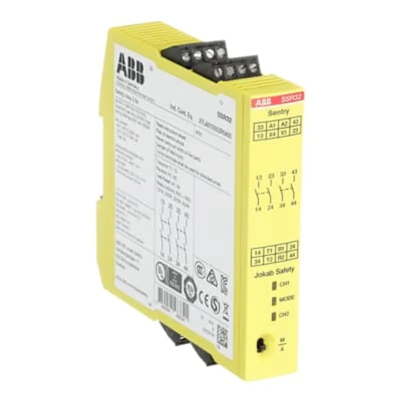 ABB - Electrification 2TLA010052R0400 - Manual or automatic reset selectable by switch on front.he two delayed NO relay outputs have an OFF-delay time of 0,5 second.