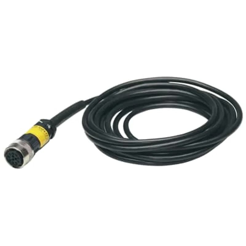 Cable with straight Cannon female connector and free end. 12x0.25 mm2. Black PVC. 20 meter.
