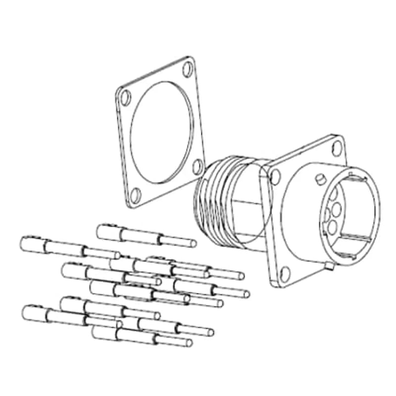 12 pole male Cannon connector for cabinet mounting.