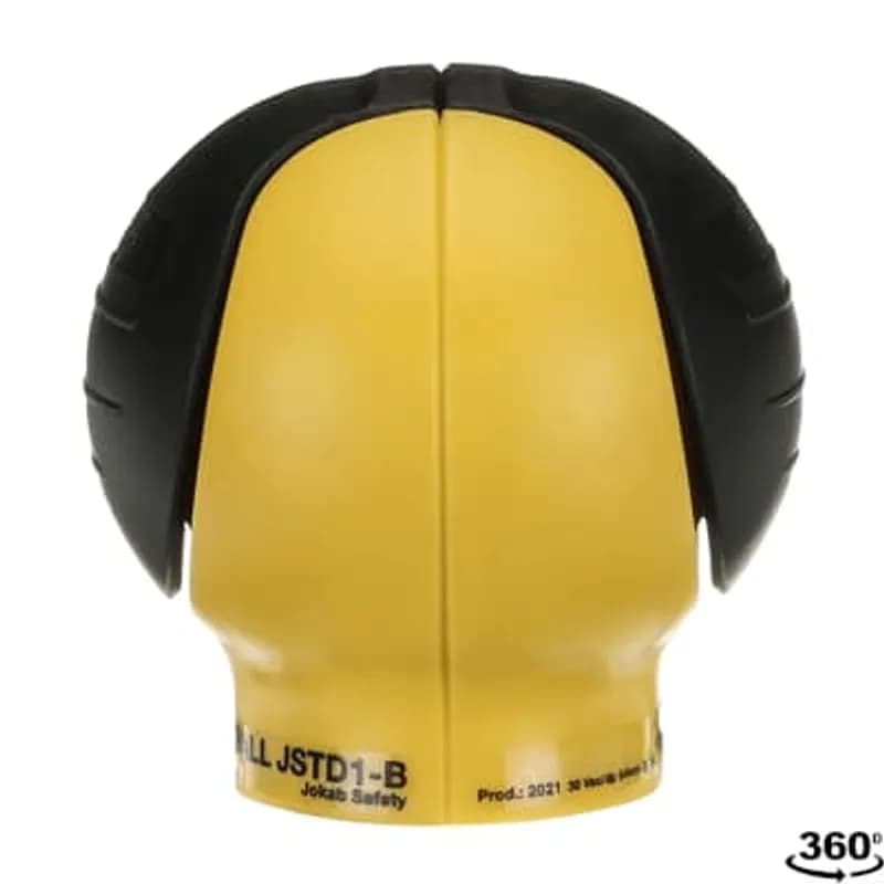 JSTD1-B Safeball, 1NO + 1NC, 0.2m wires x 4 for direct connection into an enclosure. Ergonomic design with several grip possibilities and low activation force (approx. 2N) and flexible mounting options. Provides highest level of safety for use in two hand control applications when using two Safeballs in conjunction with appropriate safety relay or Pluto Safety PLC. Maximum load of 30VDC, 2A resistive, IP67 protection degree, plastic body.