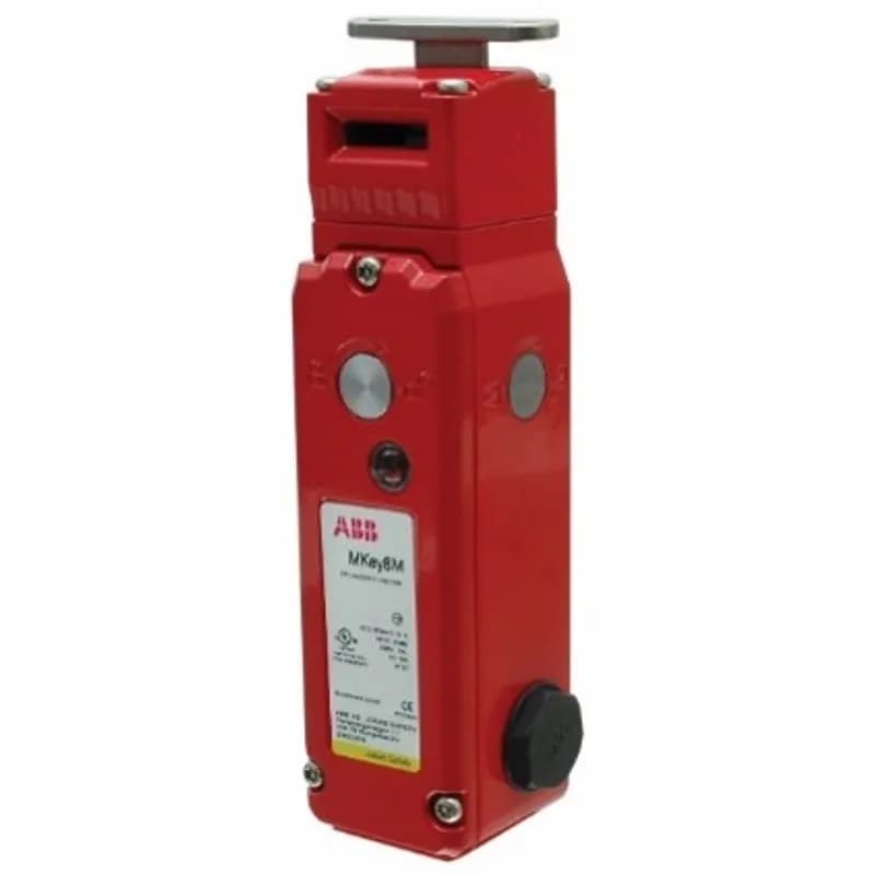Mechanical Solenoid Safety interlock switch, die cast housing and head, electro-magnetic lock (power to lock), 2000N holding force. 230VAC coil, 2NC(locked)+2NC(actuator inserted). 3x 1/2NPT conduit entries. Delivered with standard key.
